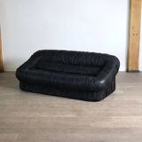 Vintage sofa by De Pas D’Urbino & Lomazzi in black leather for Dall’Oca, 19
