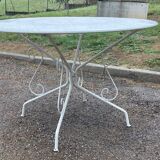 Wrought iron garden furniture set with 4 chairs