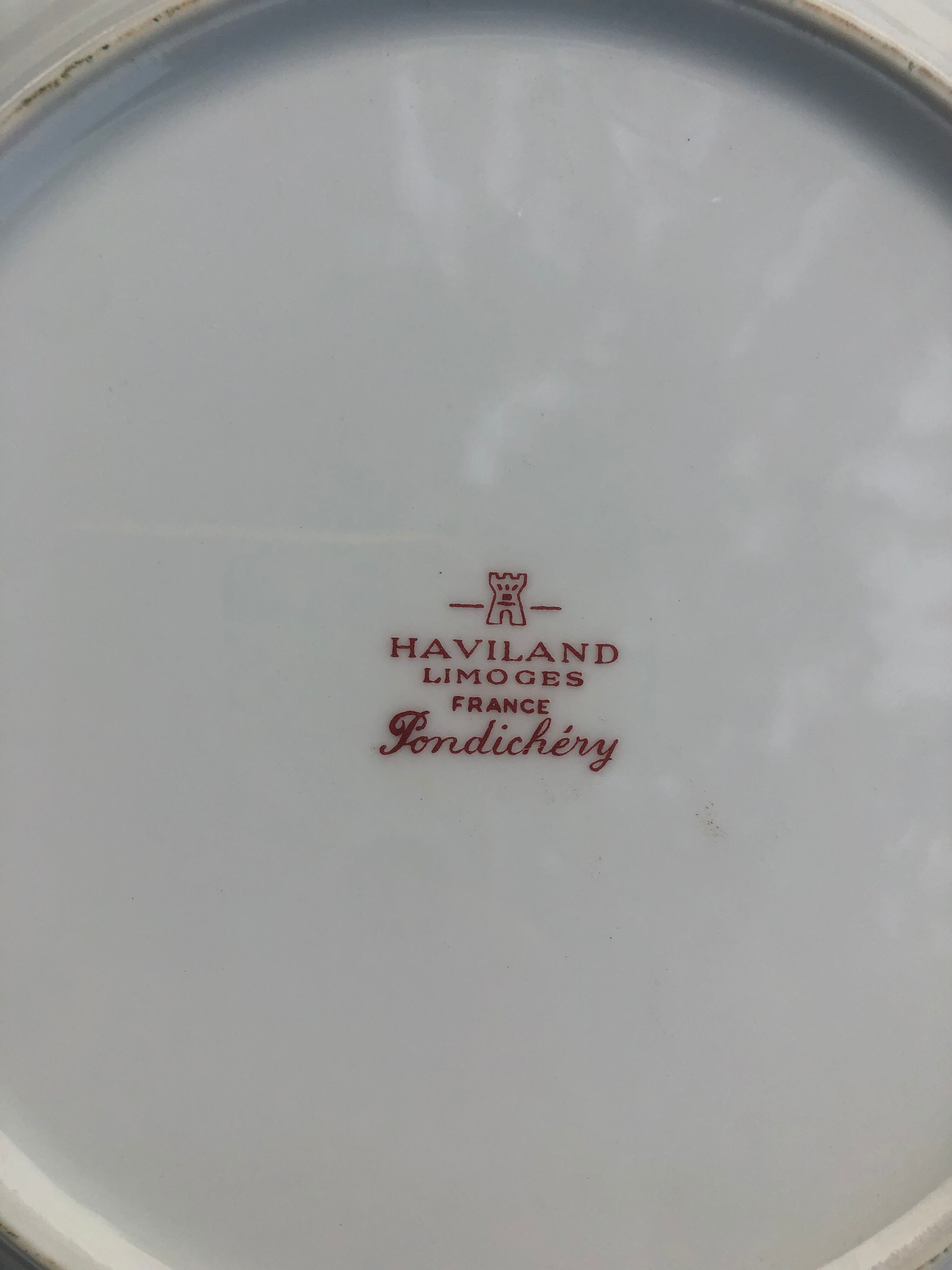 Set of 12 dessert plates Haviland Pondichery