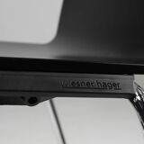 Mid-century modern black design chair in with armrests, Belgium