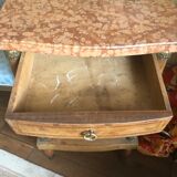 Antique bedside table with marble