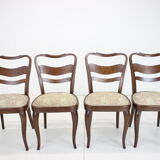 1940s set of 4 dining chairs, czechoslovakia