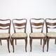 1940s set of 4 dining chairs, czechoslovakia