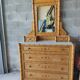 Commode avec miroir vintage bambou