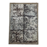 Decorative panel with patinated metal and wood