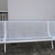 Old public wrought iron bench painted white - 50s