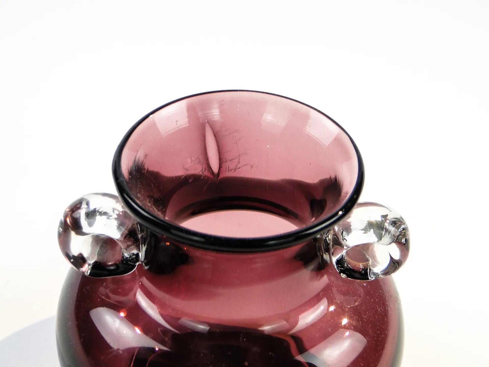 Vase, mid-century modern, glass, Poland, 1970s
