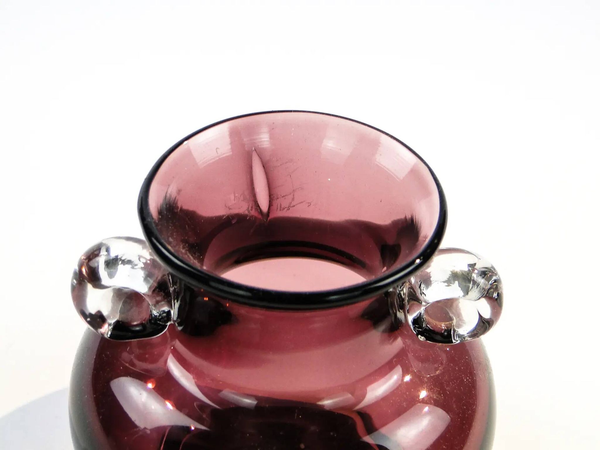 Vase, moderne du milieu du siècle, en verre, Pologne, années 1970