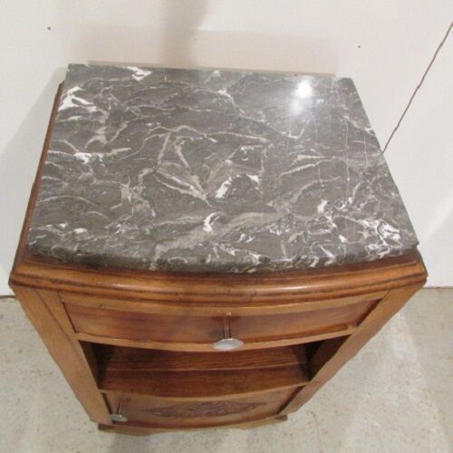 Art-deco, walnut and oak bedside table