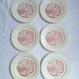 Vintage pink/red dinner plates