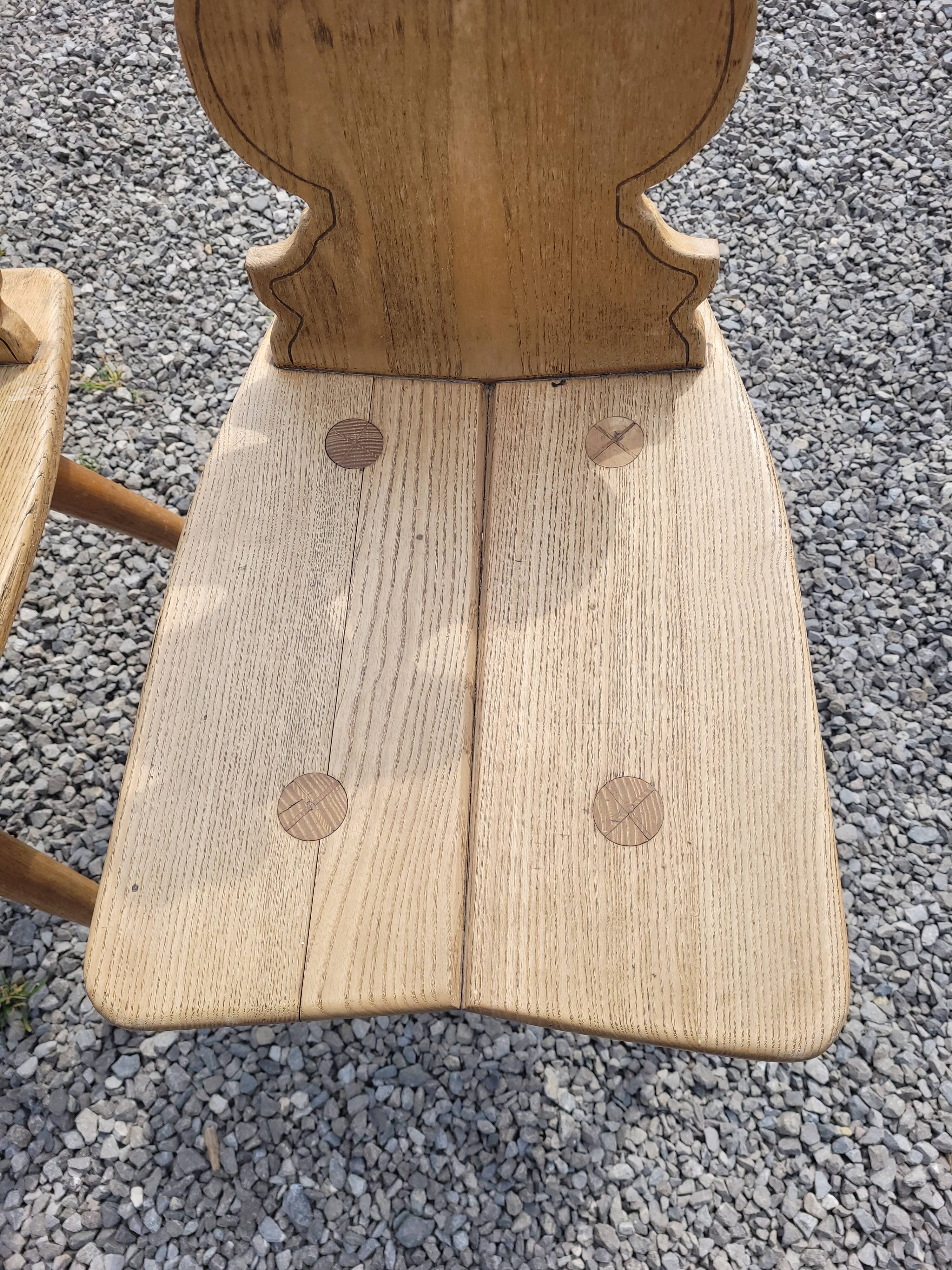 4 old Alsatian oak chairs