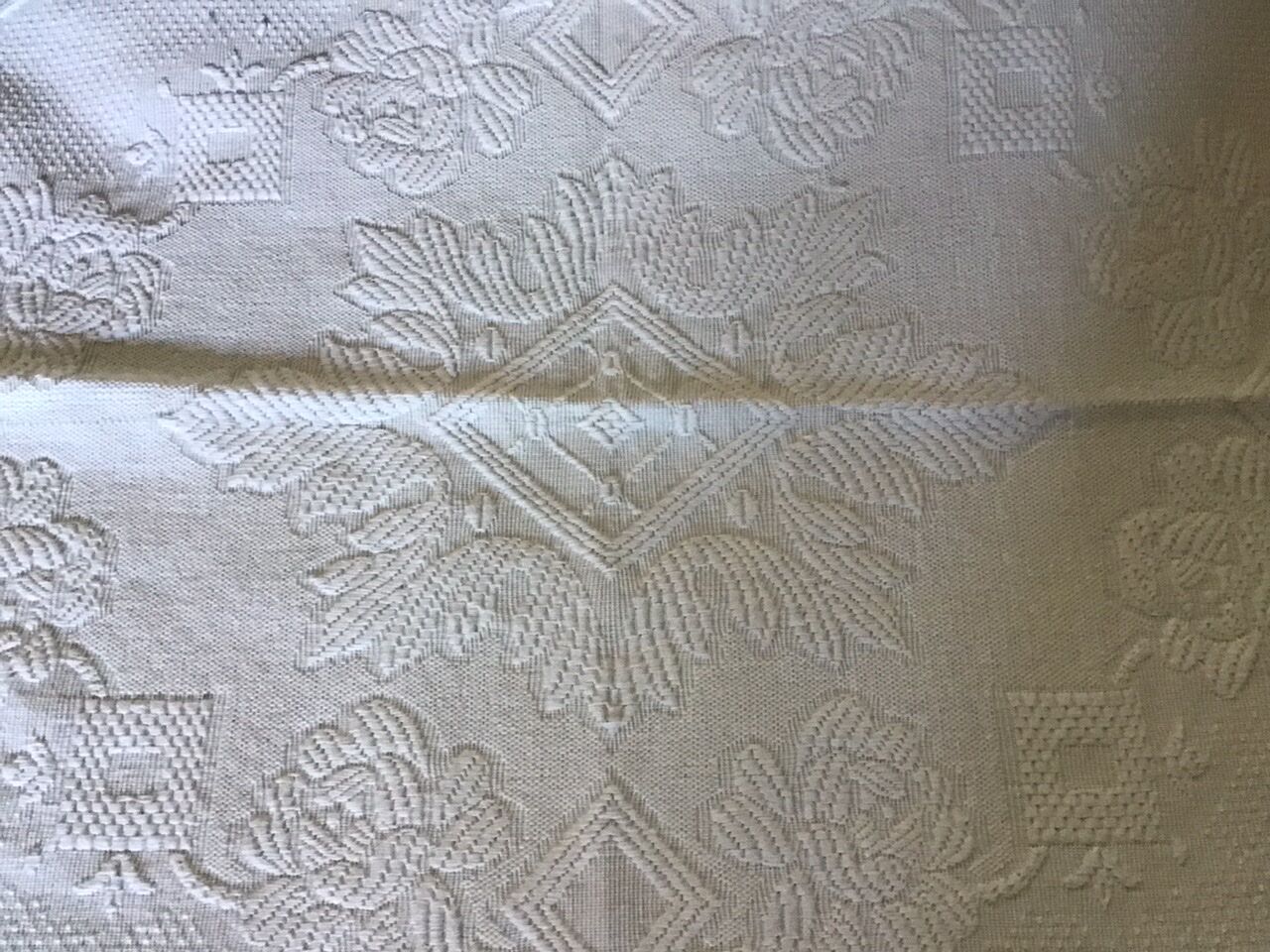 19th bed top in cotton piqué marked MC