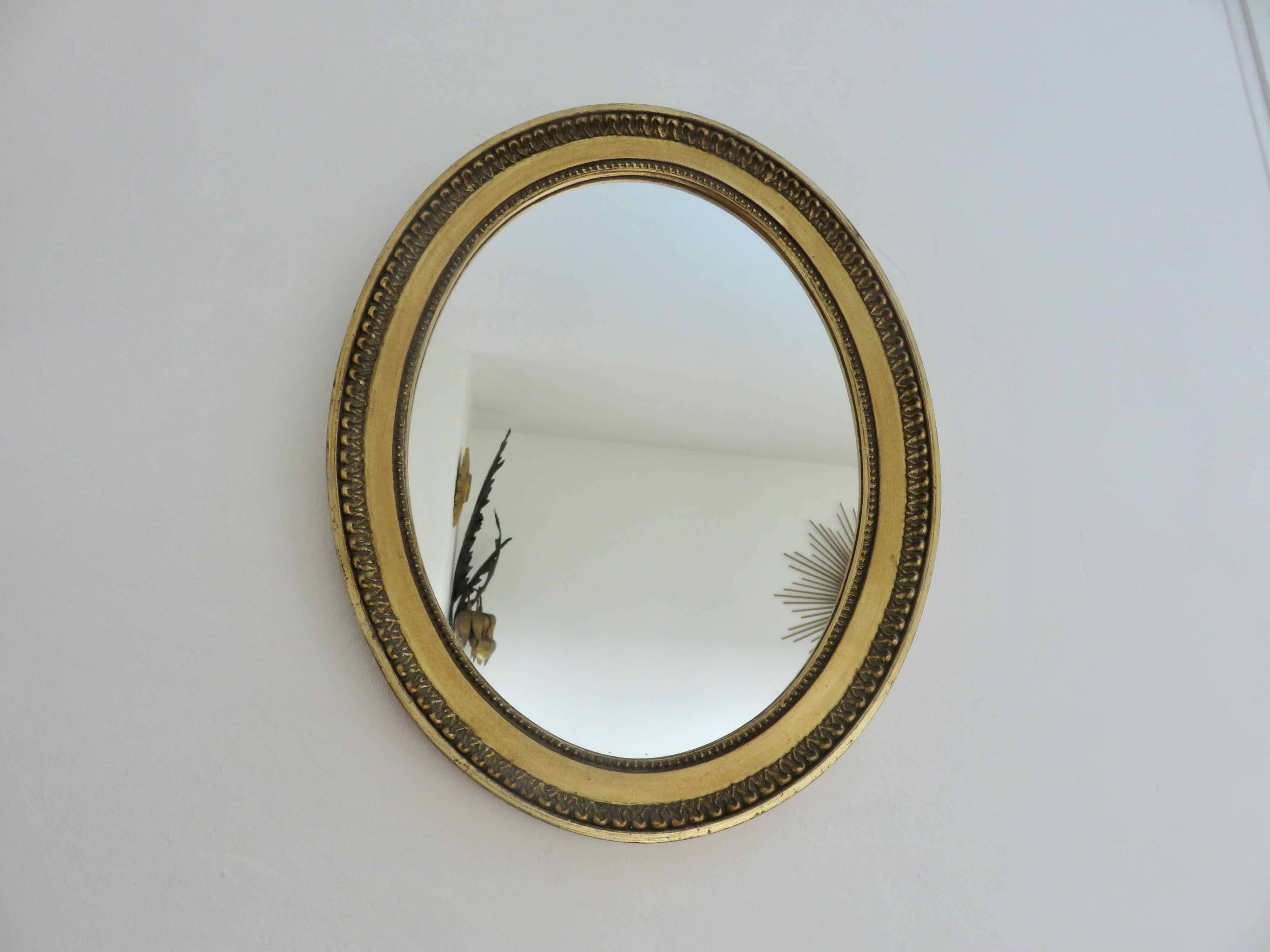 Louis Philippe oval gold wall mirror, 1950s