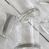 Set of 5 clear glass whiskey glasses