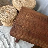 Red wooden footrest