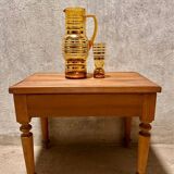 Carafe and its glass in Bohemian crystal