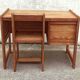 Desk and chair in brutalist style, sled legs, 1970s.