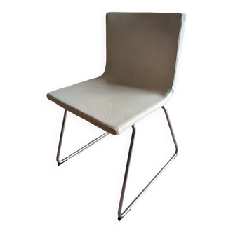 Chaise cuir blanc bernhard