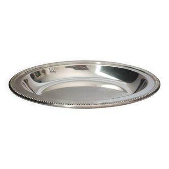 silver-plated metal salad bowl
