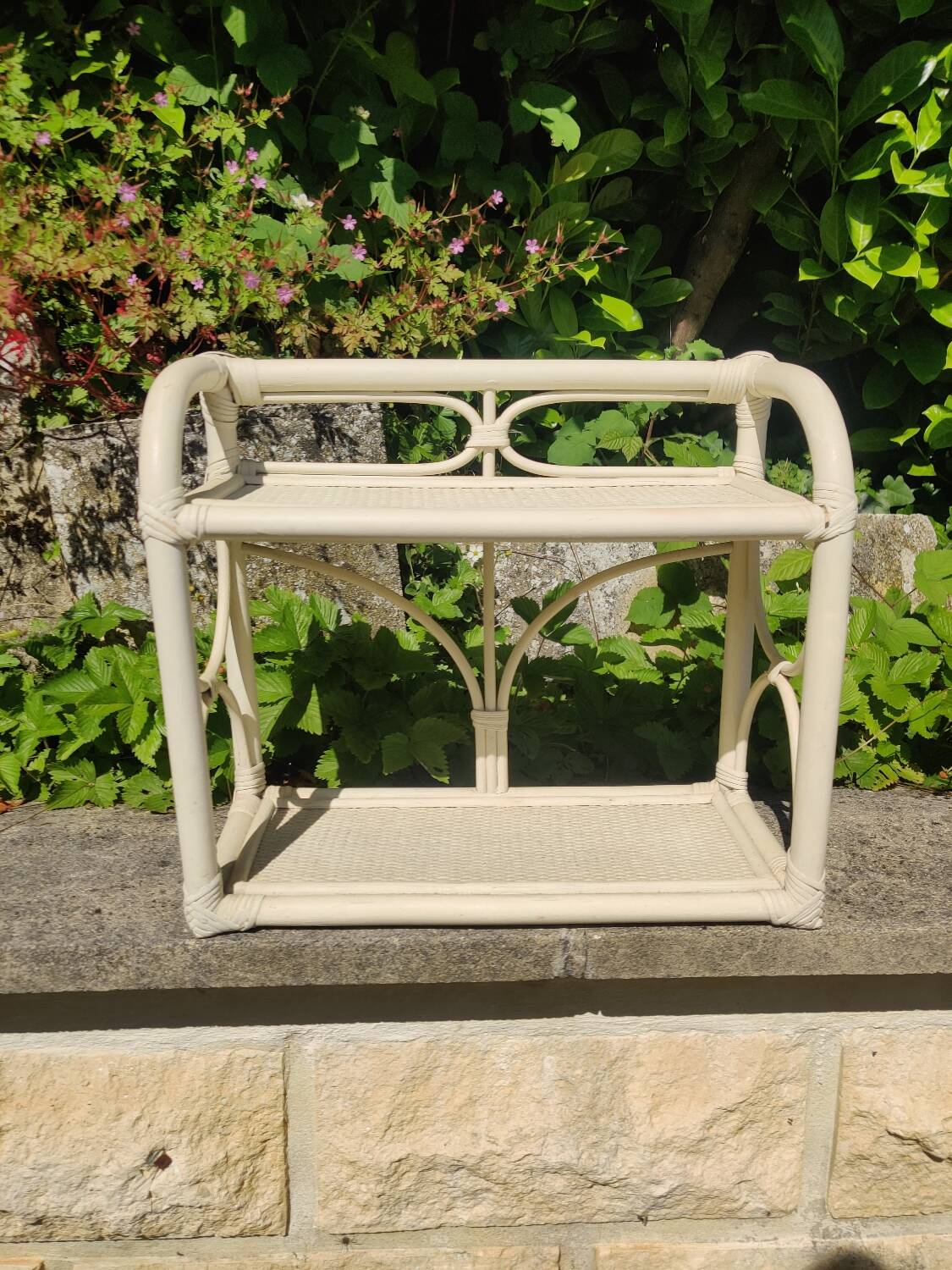 Rattan and wicker shelf