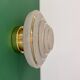 Old glass globe wall/ceiling light in frosted white and gold.