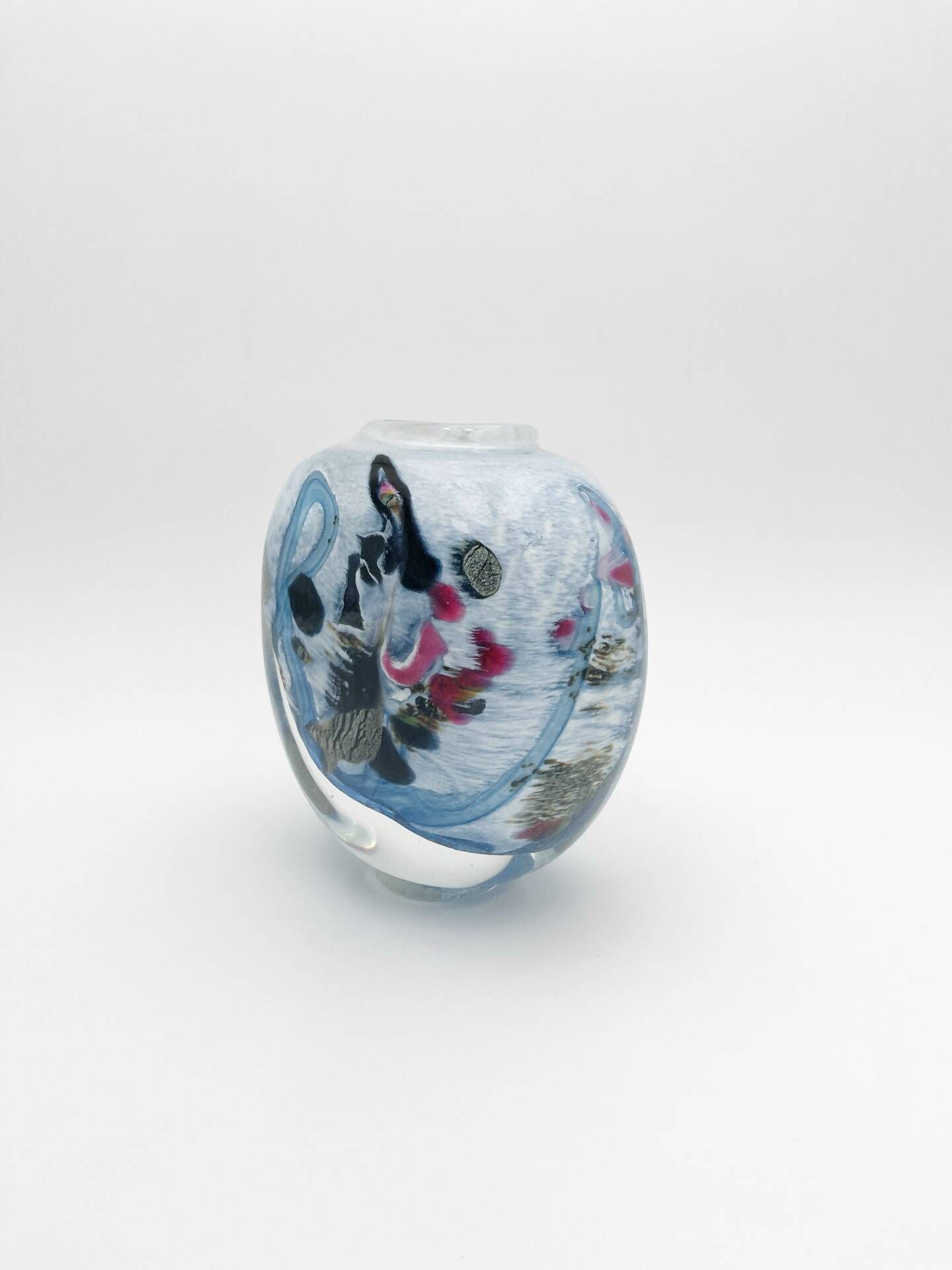 Vase Robert Pierini Studio Glass 1987 - 2.7kg - Signed - Drouot