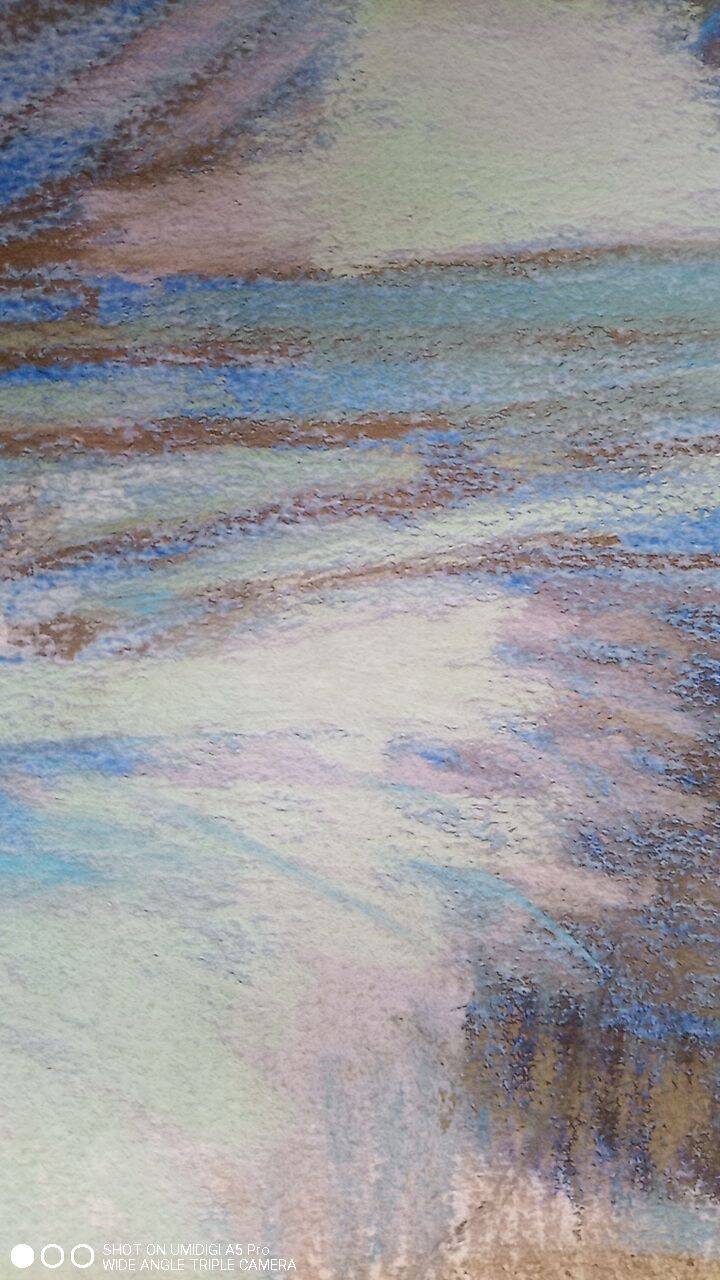 Pastel - Christine Delessert - 72 x 53 cm - sous-bois bleu