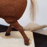 Rocking horse made of wood, fabric and natural horsehair, 1940-1950