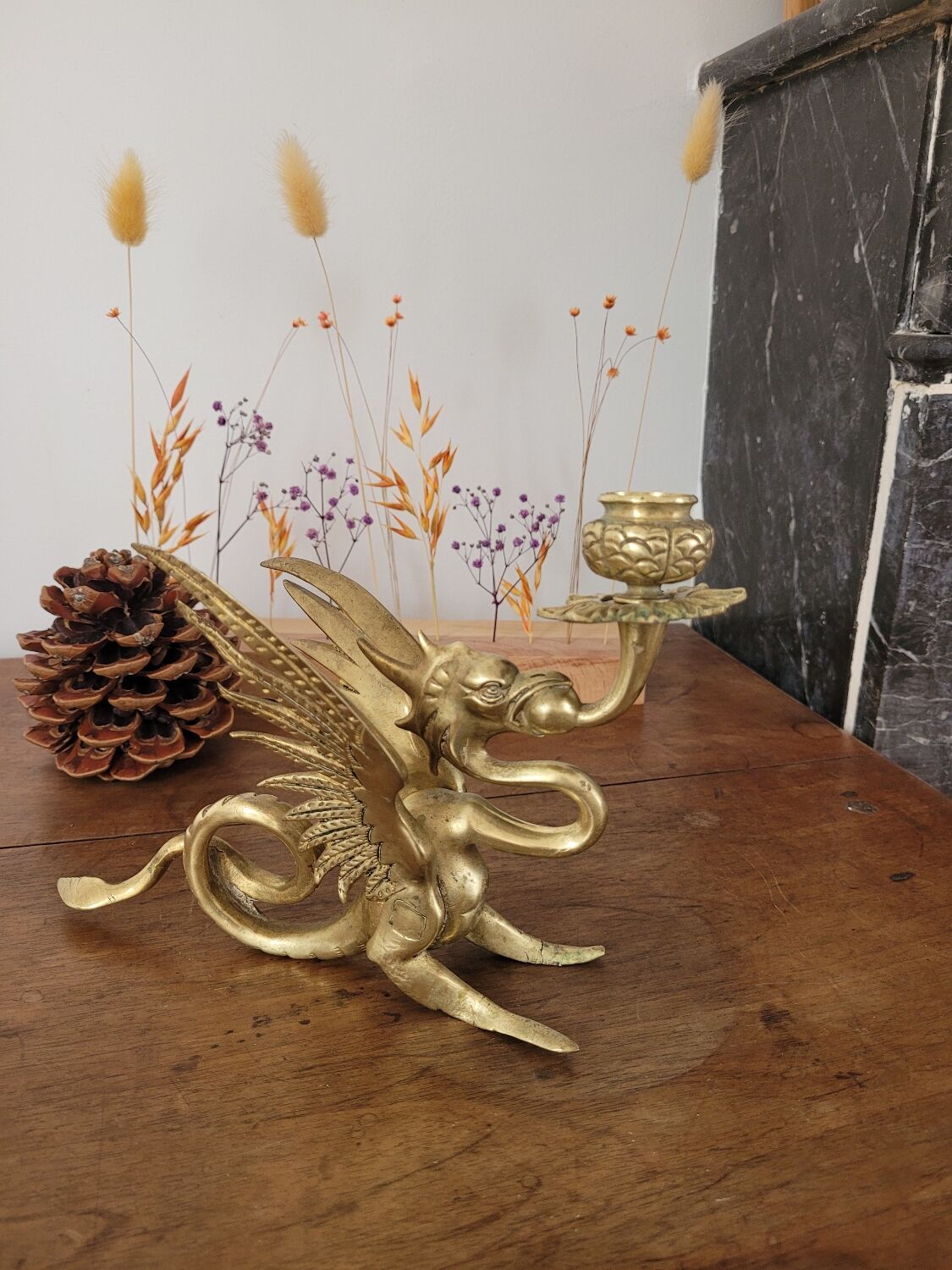 Bronze chandelier dragon no. 1