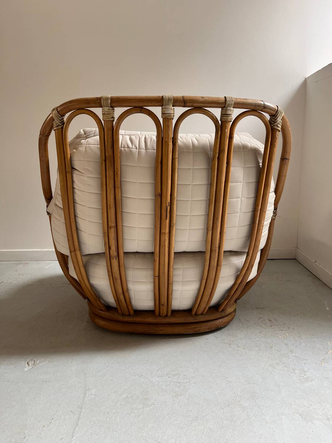 Pair of Roche Bobois rattan armchairs