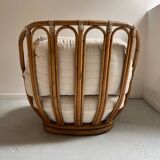 Pair of Roche Bobois rattan armchairs
