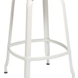 Stool h60 nicolle metal white glossy signage ral 9003