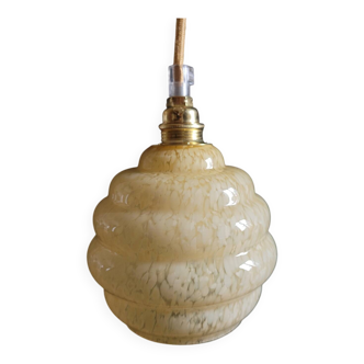 Yellow glass lamp from Clichy