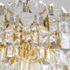 Large ceiling chandelier in gilded brass and glass Palazzo J.T. Kalmar, 1950s