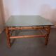 Vintage bamboo coffee table with glass top, 1970s, Brazil
