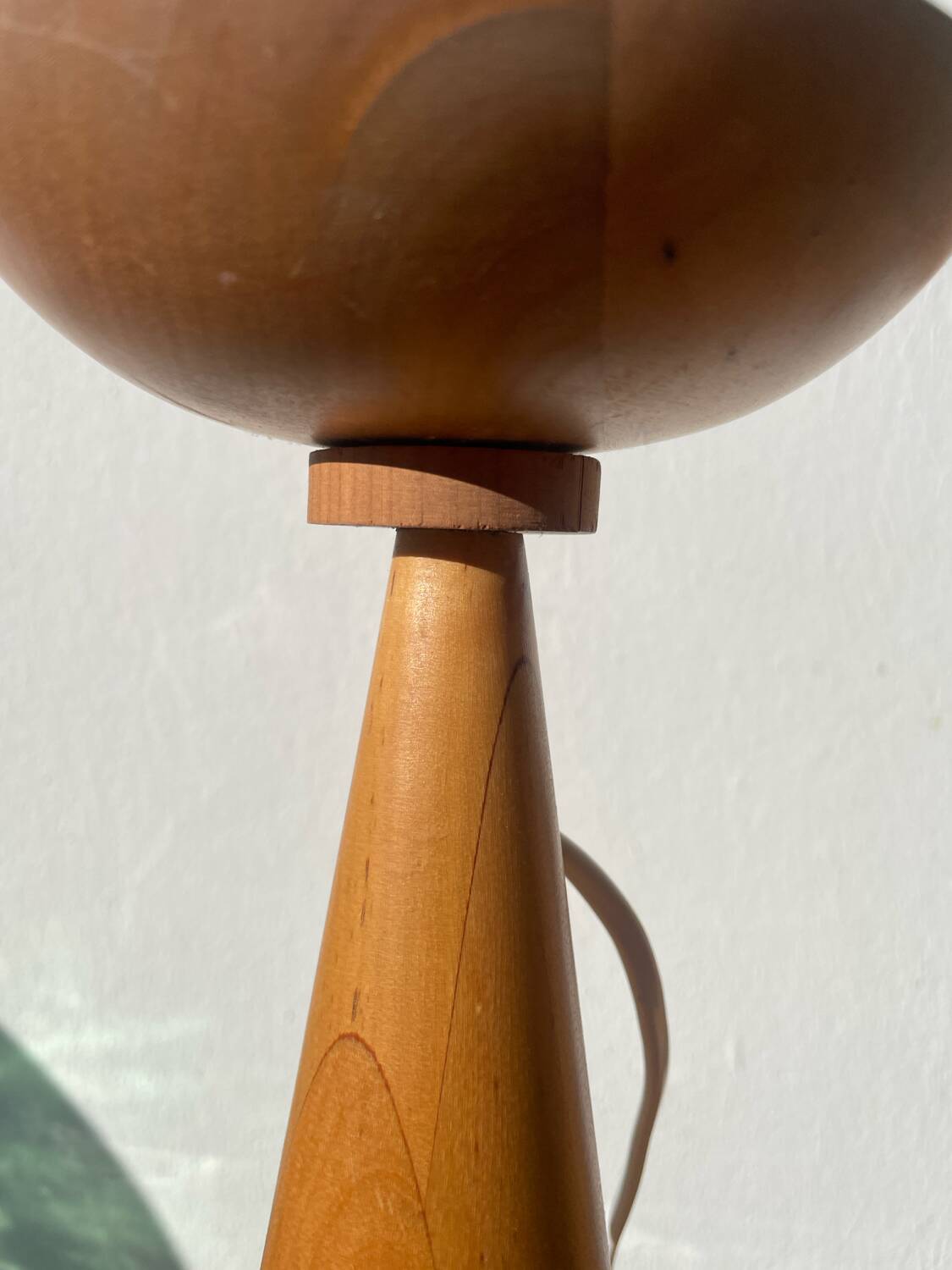 Pair of Scandinavian wooden lamps, 1980s