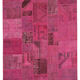 Hand-knotted oriental vintage 207 cm x 299 cm pink patchwork carpet