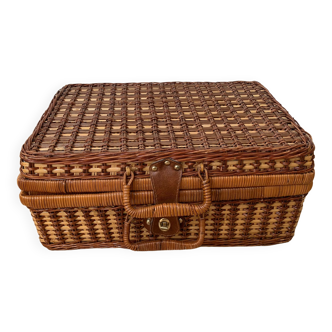 Panier à pique-nique en rotin - vintage