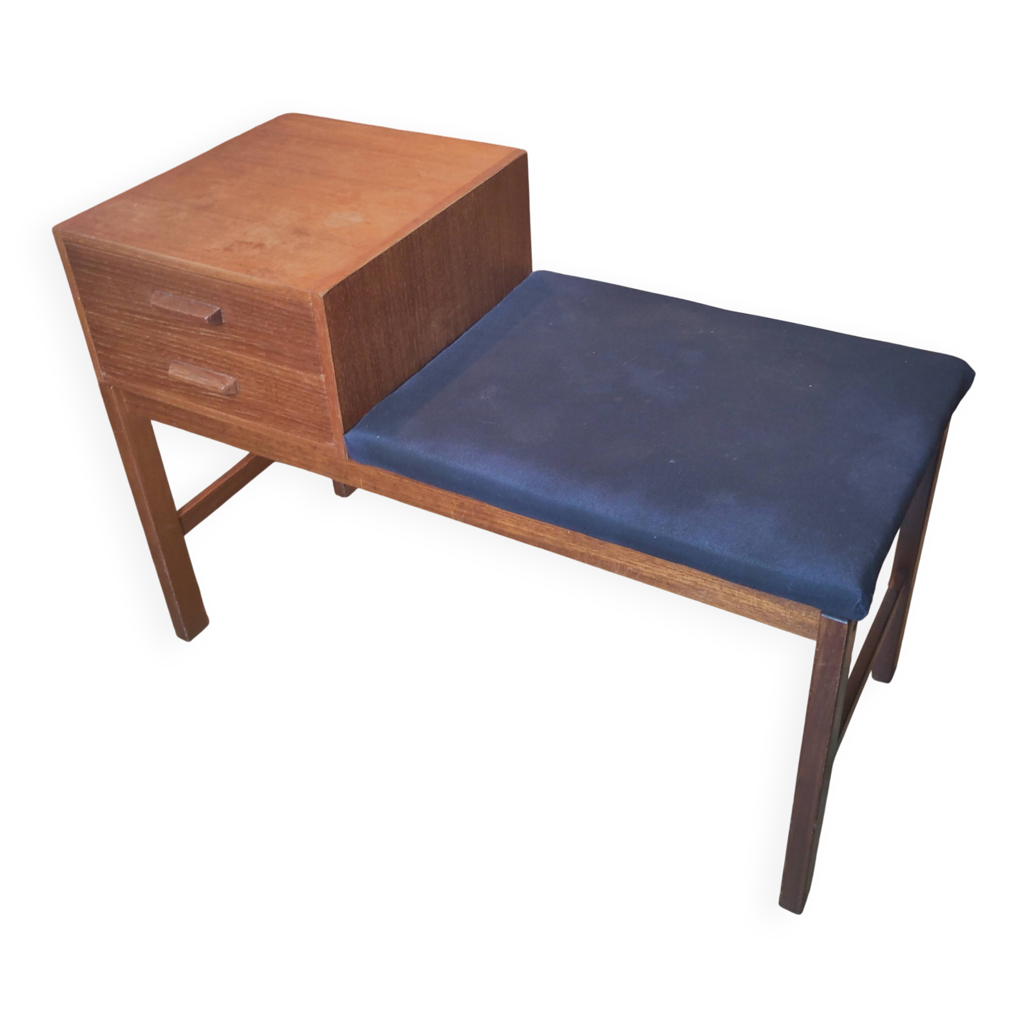 Vintage Scandinavian telephone bench
