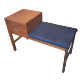 Vintage Scandinavian telephone bench