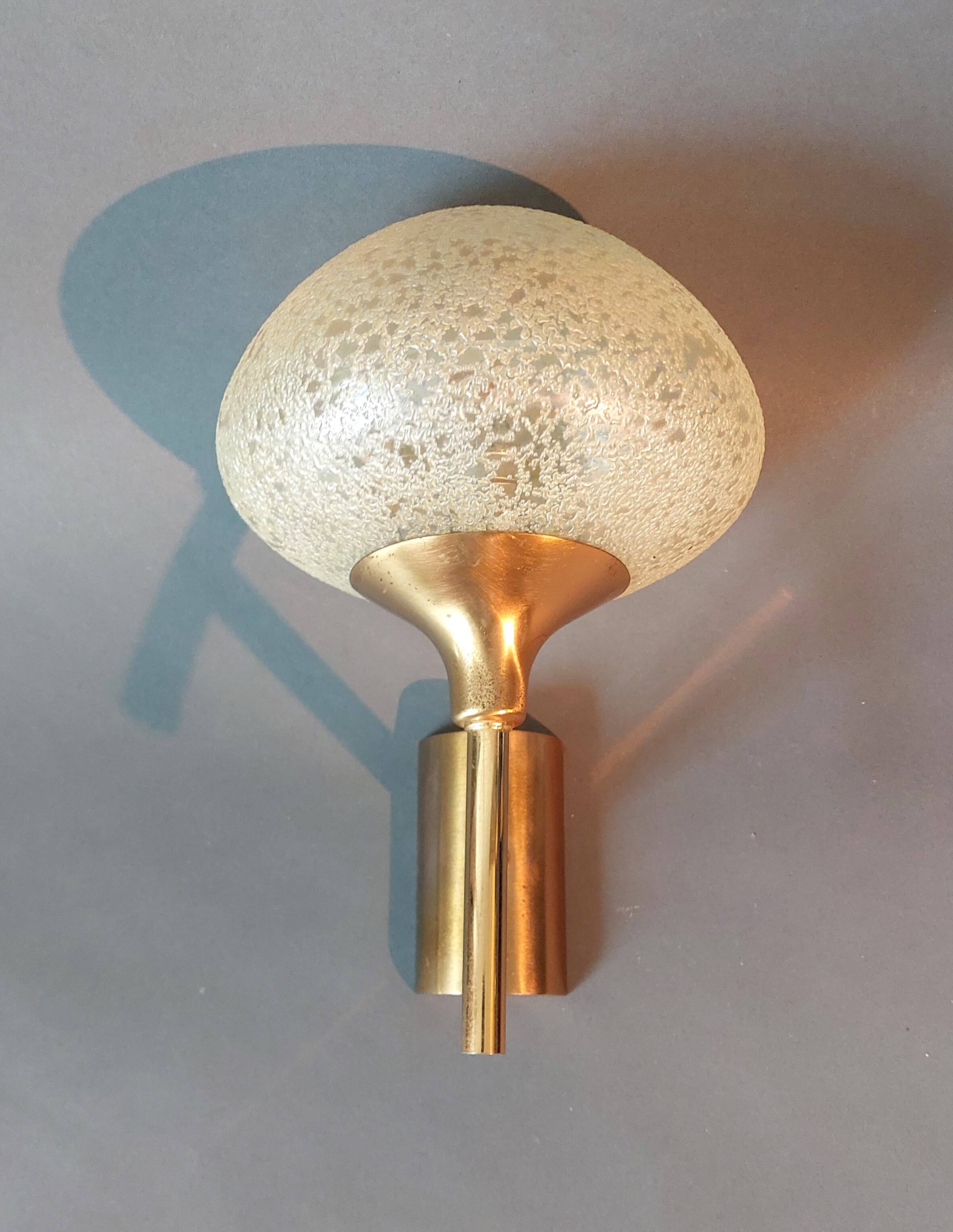 Gilded brass wall lamp by Sciolari, Italy 1960.