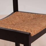 Vintage dining set, 4 chairs, extendable dining table, rope seating, 1970s