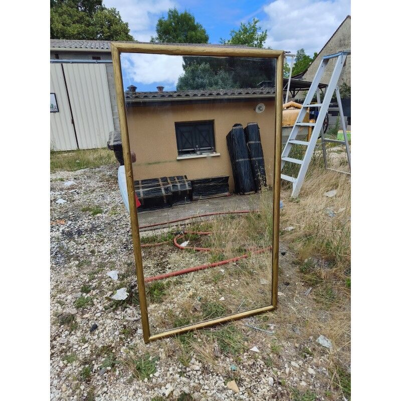 Large mirror from the early 20th century, wood and gilded stucco.