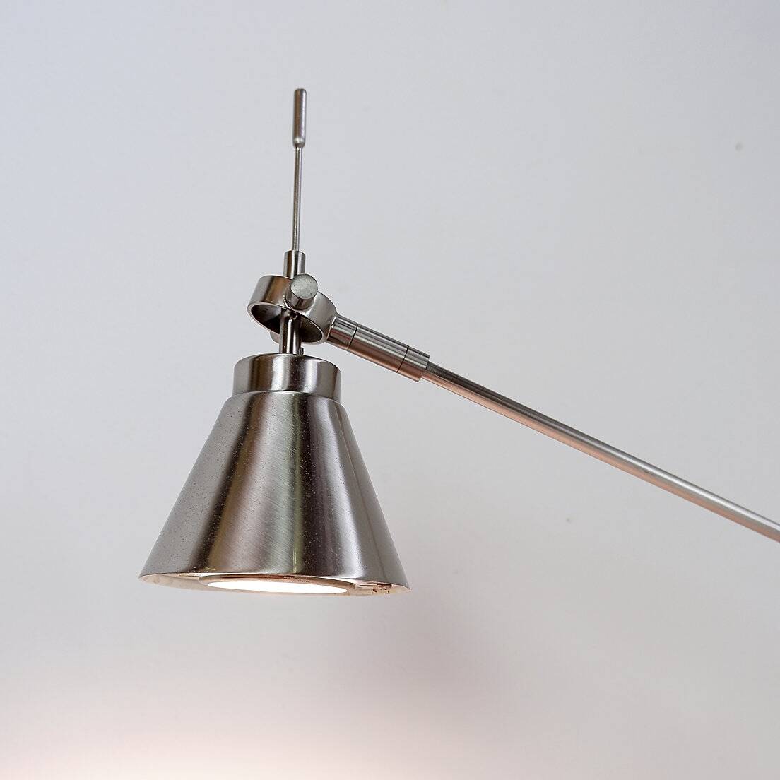 Adjustable brushed chrome desk lamps