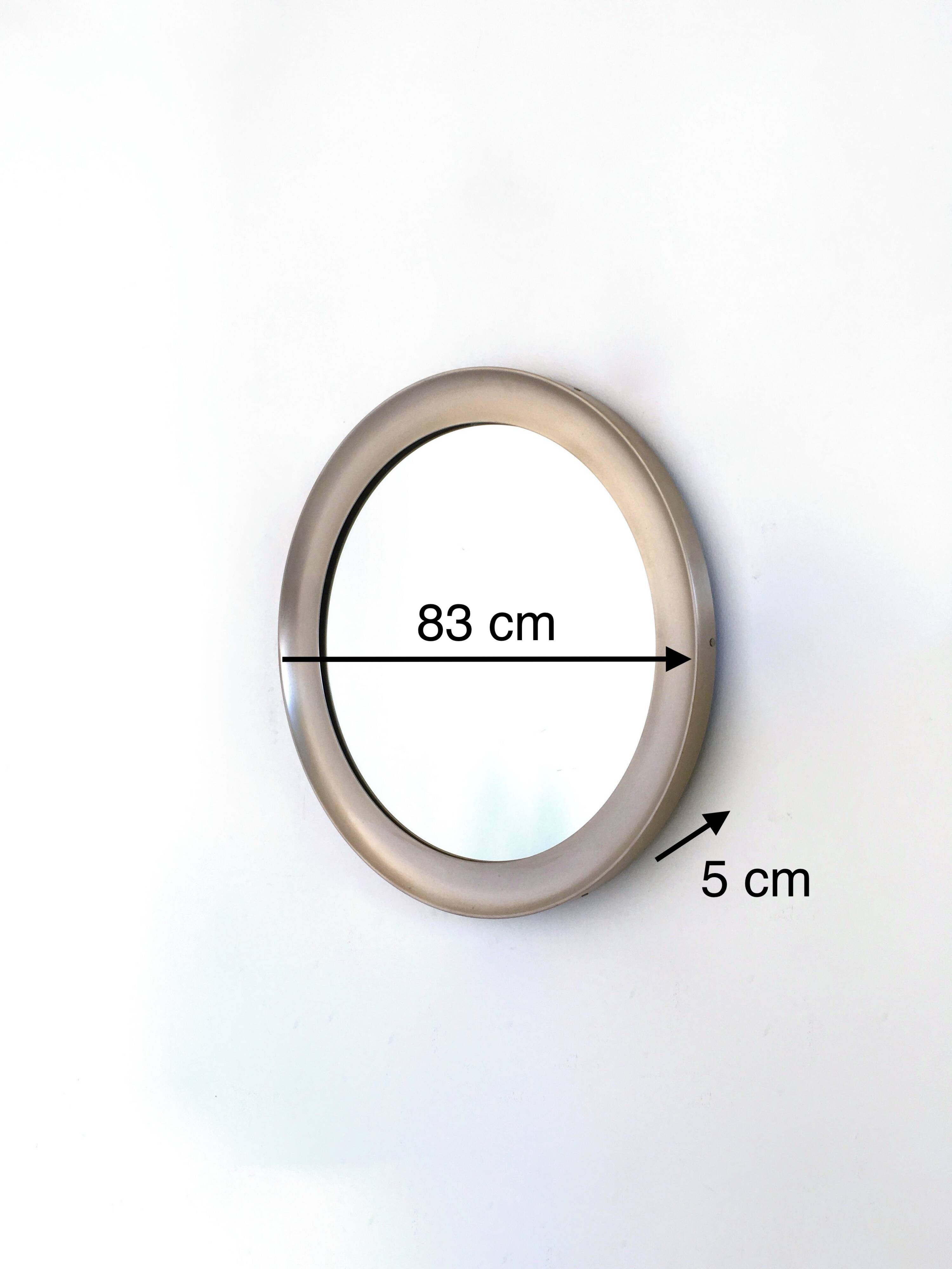 Round Mirror by Sergio Mazza for Artemide with Steel Frame, Italy