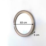 Round Mirror by Sergio Mazza for Artemide with Steel Frame, Italy