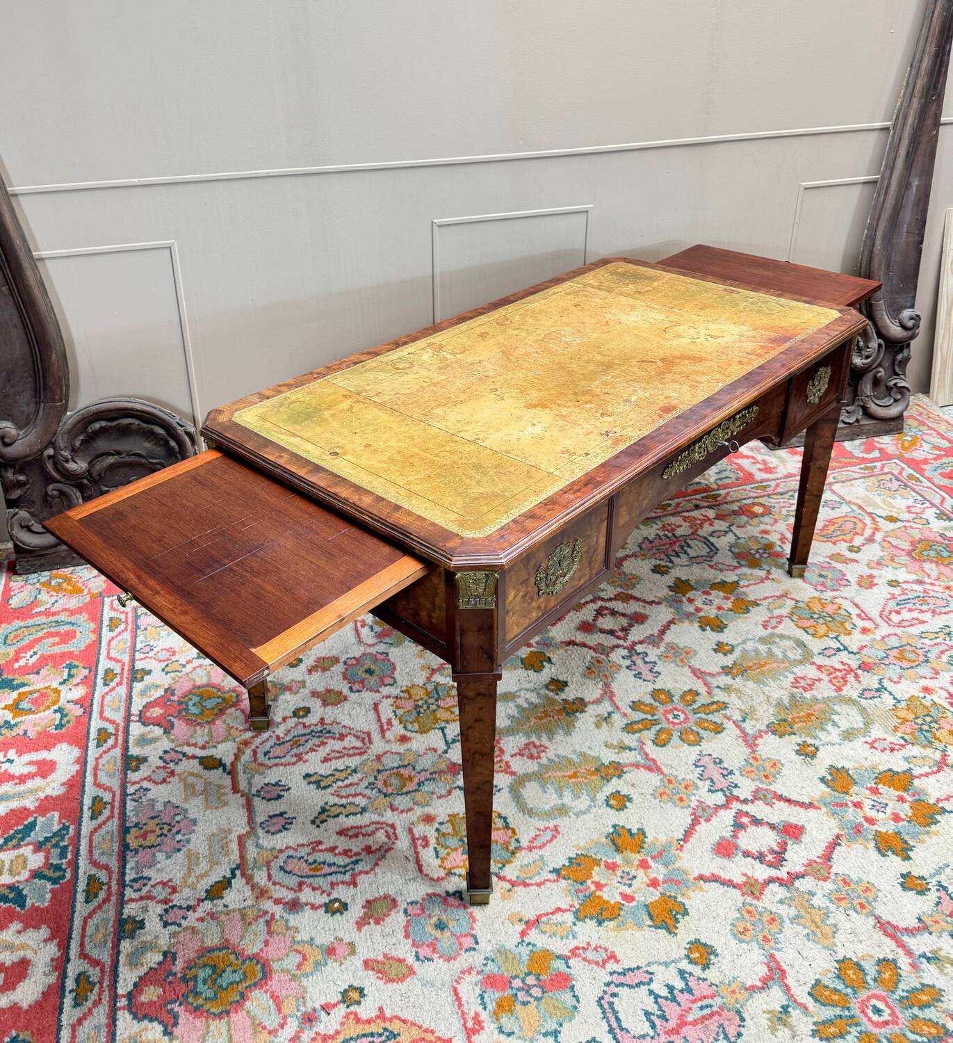 Bureau Plat Double Faces En Acajou De Style Louis XVI XIX Eme Siècle