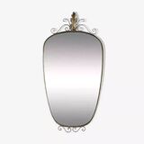 50s-60s freeform rearview mirror on brass frame