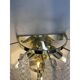 Clear “Conchiglie” Murano Glass Gold Wall Sconce by Simoeng