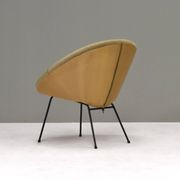 Fauteuil en velours en forme de cercle, années 1950